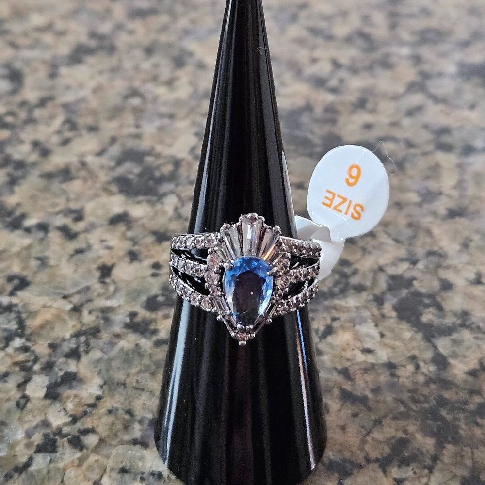 Bomb Party RBP6465 "Dazzling Lights" Azure Blue Bi Color Tourmaline Sz 6